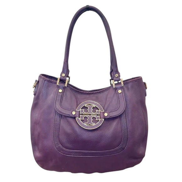 Tory Burch Handbags - Tory Burch Amanda Aubergine Purple Hobo Handbag